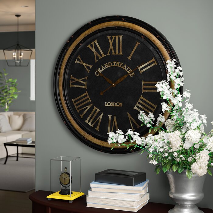 Charlton Home Oversized Aguon 36" Wall Clock & Reviews Wayfair